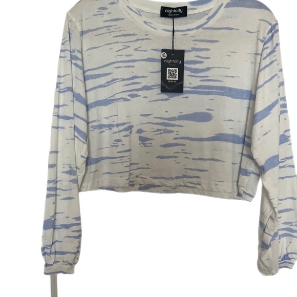 Pullover cropped NWT Athleisure tie dyed exercise workout top - Picture 1 of 3
